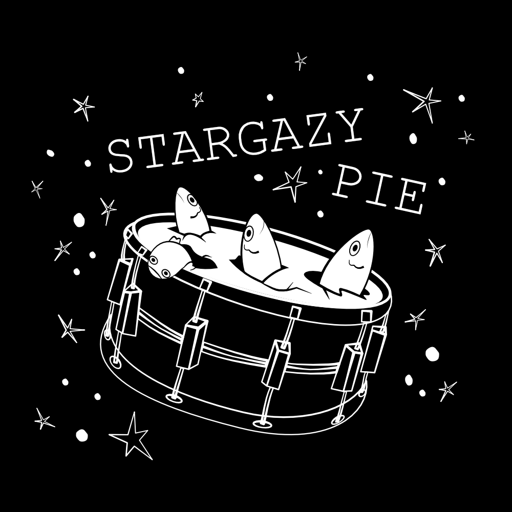 Stargazy Pie Logo White on Black